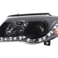 Volkswagen Passat (B6 / 3C) Black LED Headlights with Daytime Running Lights (2005 - 2010)