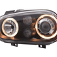VW Golf 4 (1J) OE+ Black Angel Eyes Headlights- (1998-2003)