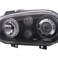 VW Golf 4 (1J) OE+ Black Angel Eyes Headlights- (1998-2003)