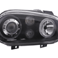 VW Golf 4 (1J) OE+ Black Angel Eyes Headlights- (1998-2003)