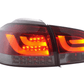 VW Golf Mk6 GTI LED Bar Red/Smoked Tail Lights V1 LED Indicators (2008-2014)