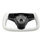 White Leather Yoke Steering Wheel for Tesla Model 3 / Y【Style 7】