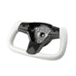 White Leather Yoke Steering Wheel for Tesla Model 3 / Y【Style 7】
