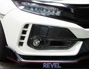 Revel GT Dry Carbon Front Fog Light Covers (Left & Right) Honda Civic Type-R 16-18