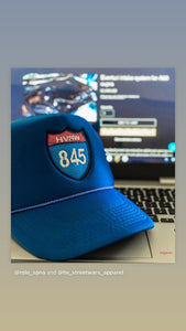 Hv Streetwars  blue trucker hat w/845 logo