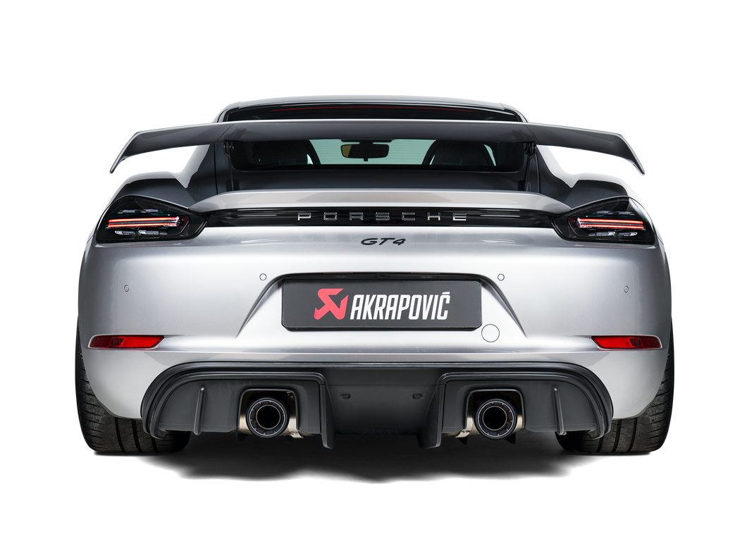 Akrapovic 2020+ Porsche Cayman GT4 (718) Tail Pipe Set (Black Coated Titanium)