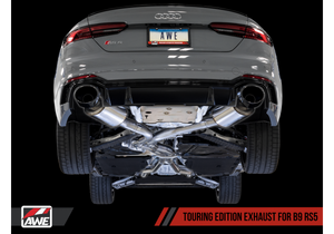 AWE Exhaust Suite for Audi B9 RS 5 Coupe (diamond black tips non resonated track edition)